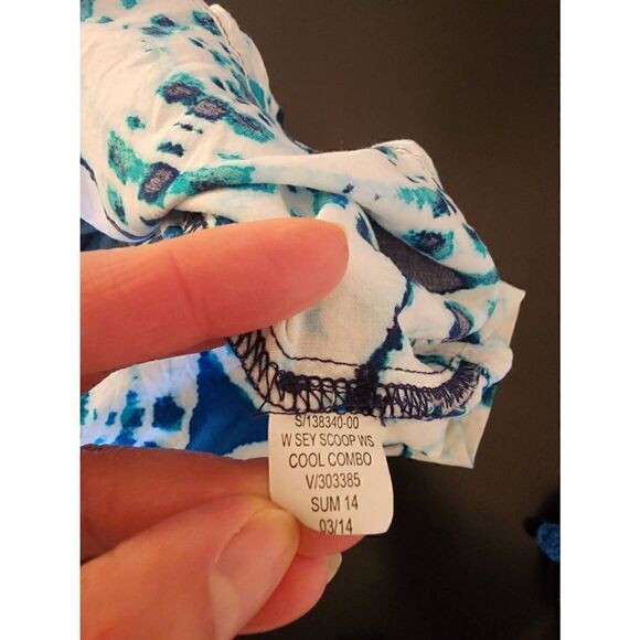 Banana Republic tie dye elastic waist dress size small blue and white - Picture 8 of 8